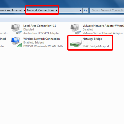 a network bridge created