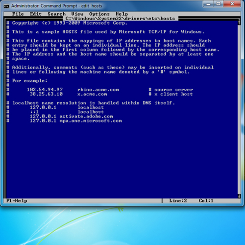 how to access windows text editor in command prompt