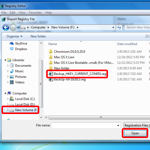 windows 7 restore registry