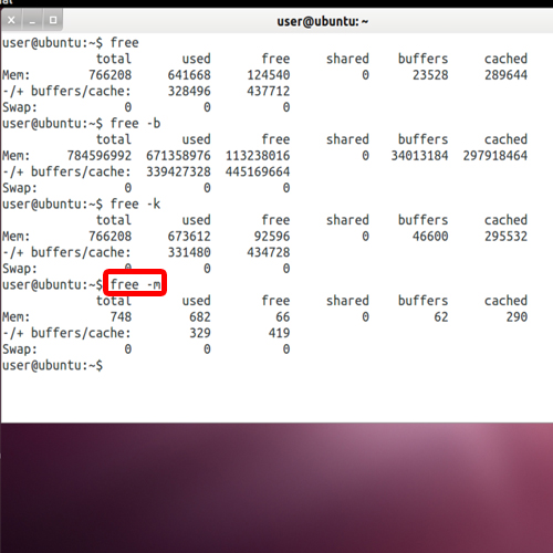 View memory information in Megabytes