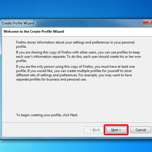 Create Profile Wizard