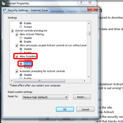 Enable Scriptlets feature