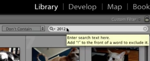 type in your keyword and lightroom will return all suitable matches