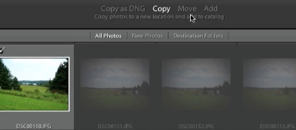 copy the photos to new location and add them to the catalog