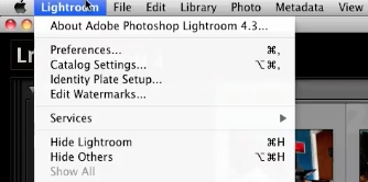 go to the Lightroom drop down