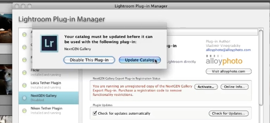 Go to lightroom and activate the plugin