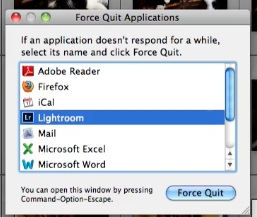 force quit outlook on mac