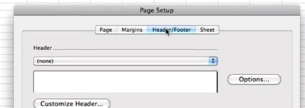 how to insert a header in excel for mac