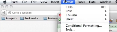 Click on format at the top in the menu bar