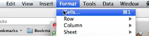 Select Cells in the format dropdown