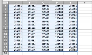 Select the cells to format