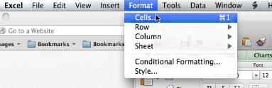 In menu choose format > Cells