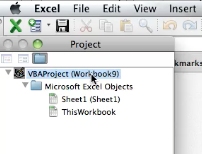 Choose your VBA project