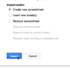 select the option and click import