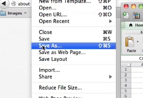 choose save as in the drop down