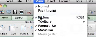 select the ribbon option with the check next to it