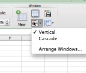 You can choose vertical or cascade to display your work