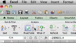 Click on the Pivot table button