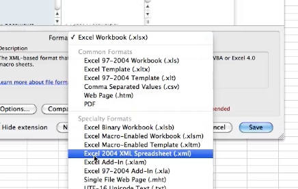 xml to spreadsheet converter