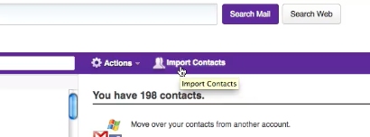 Select import contacts option