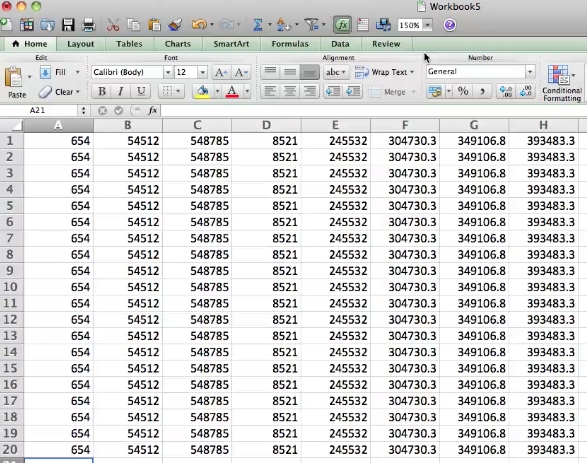 Excel will zoom into the information on your spreadsheet