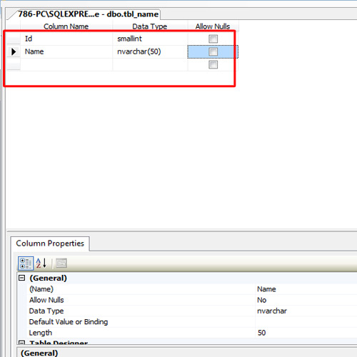 inserting tables in database