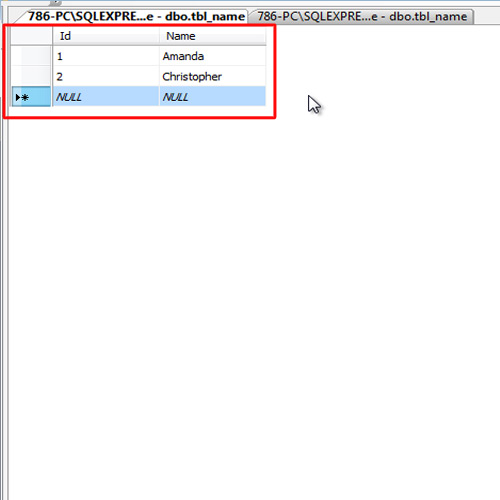 Populating the database table