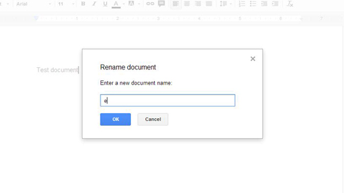 Naming the new document