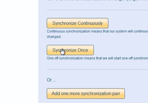 press “Synchronize Once”