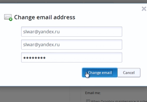 Change email