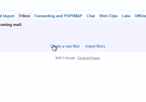 click “Create a new filter”