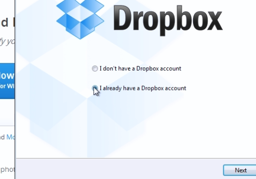 I already have a Dropbox account”