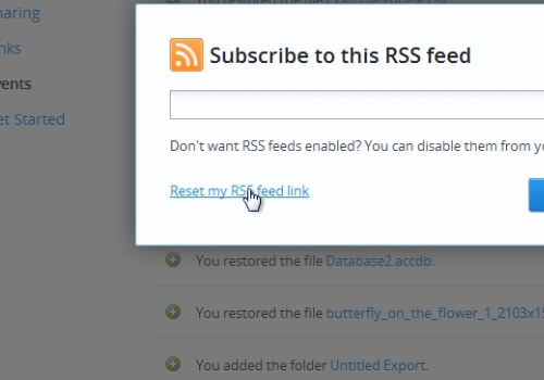 Reset my RSS feed link