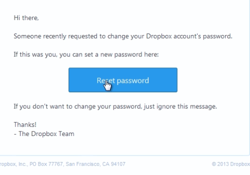 dropbox sign in forgot password
