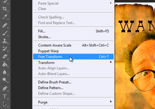 choose “Free Transform”