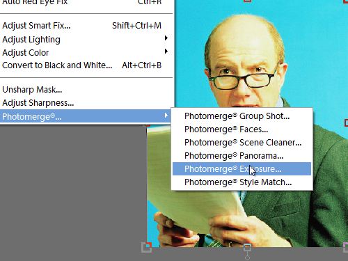 Open the Photomerge Exposure dialog box