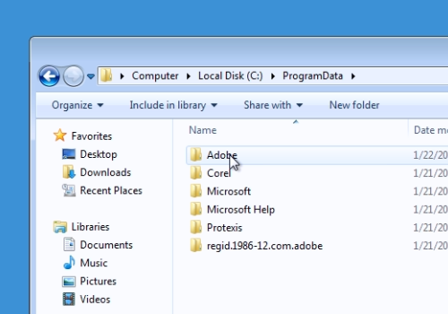 open “Adobe” folder