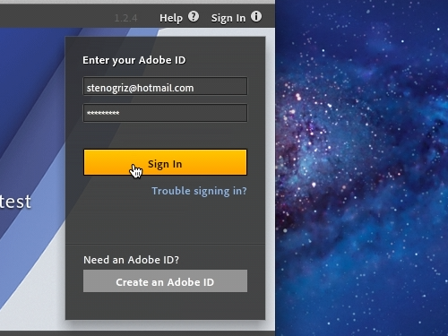 Sign up for the Adobe ID