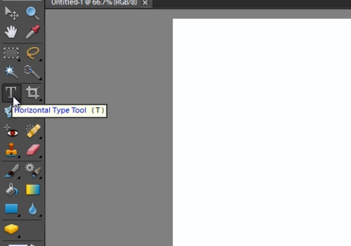 select “Horizontal Type Tool”