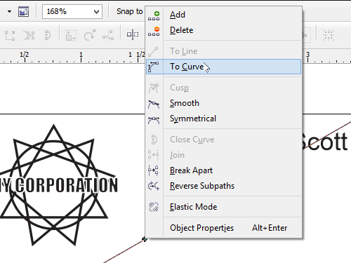 Convert the diagonal of the created triangle to curve