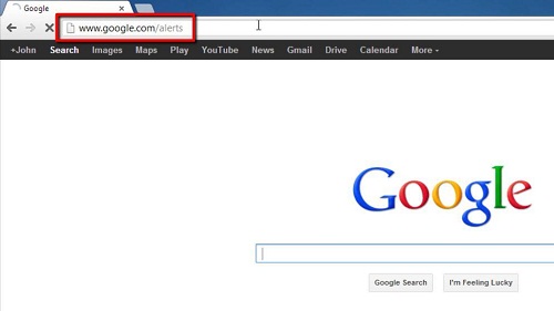 Going to the Google Alerts page