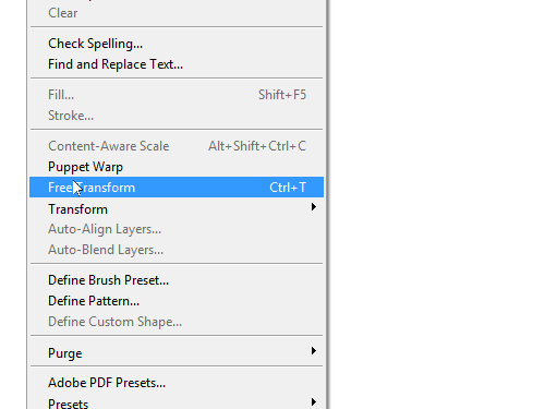 Choose the Free Transform option