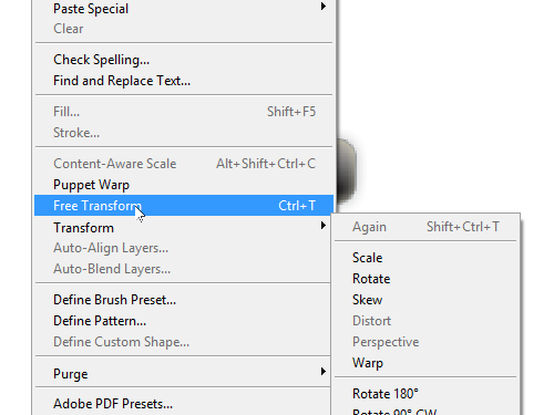 Choose the Free Transform option