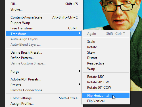 photoshop for mac flip vertically