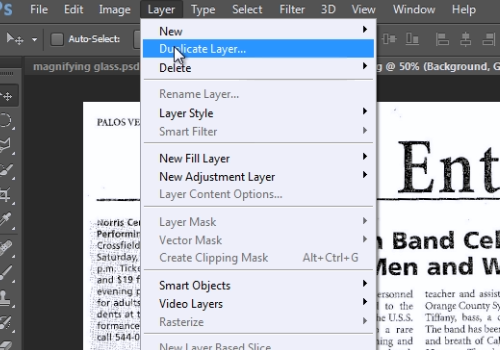 photoshop cs6 key to duplicate layer