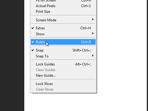 ruler shortcut photoshop