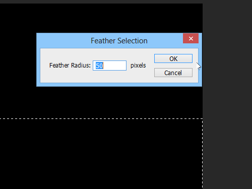 Set the feather radius