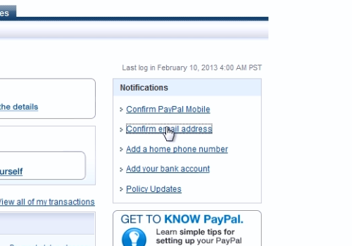 confirm paypal email address