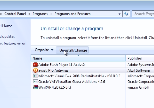 Uninstall/Change