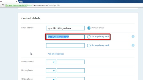 create skype account email